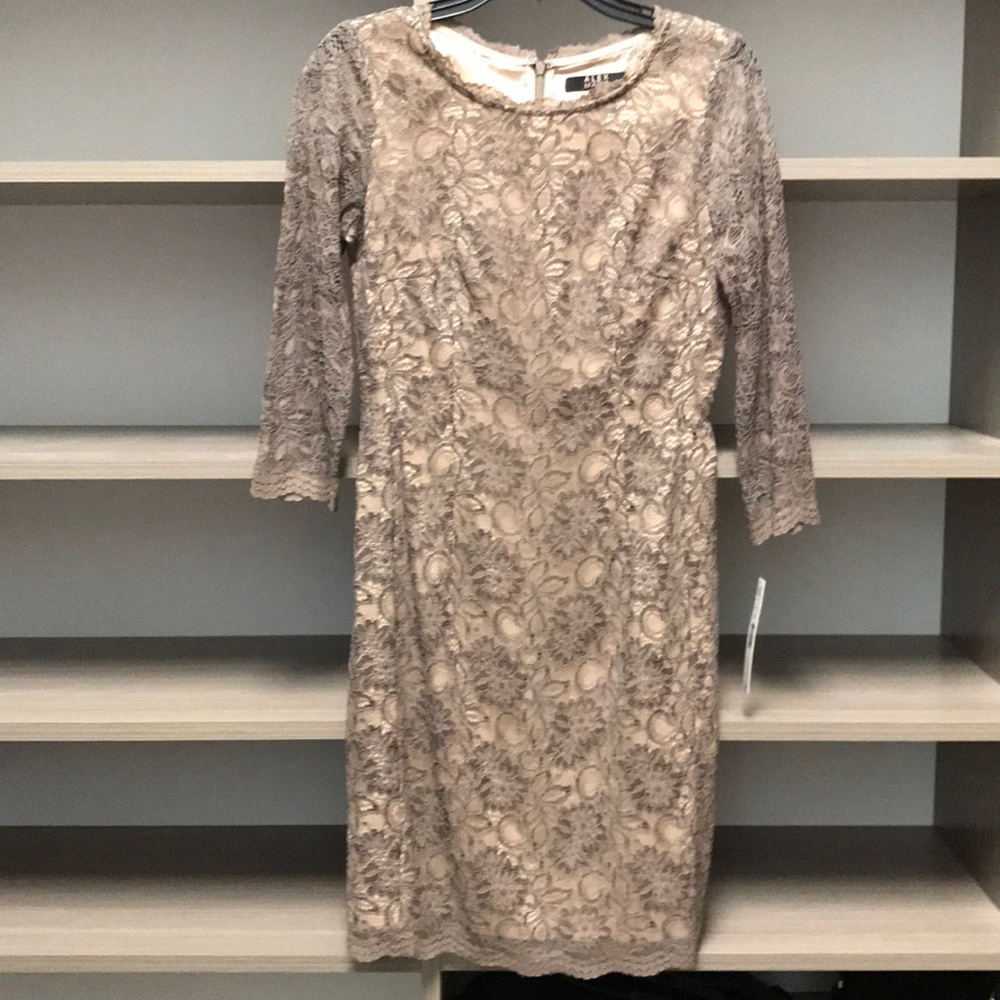 Khaki/tan lace 3/4 dress
